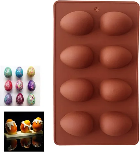 Miniatura 4 de Molde de silicona para chocolate de Pascua, molde de silicona con forma de huevo, moldes para hornear para dulces de Pascua, mini jabón, pastel