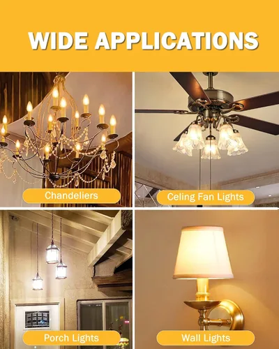 Miniatura 9 de Bombilla LED F15 de 4 W, equivalente a 40 W, bombillas Edison E26 regulables, color blanco suave de 2700 K, bombilla de porche delantero