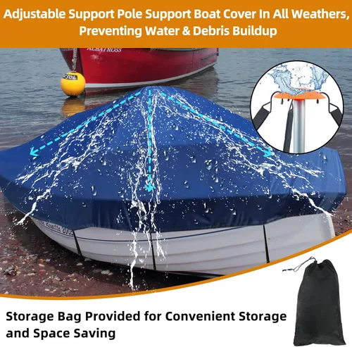 Miniatura 6 de Paquete de 2 soportes ajustables de acero con soporte de cubierta de barco de 1-1/8 pulgadas de D con correas anti-UV, bolsa de almacenamiento