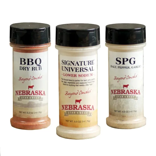 Miniatura 4 de Nebraska Star Beef Seasoning Trio - Paquete de 3 (1 condimento exclusivo, 1 condimento exclusivo SPG (sal, pimienta, ajo), 1 condimento Signature