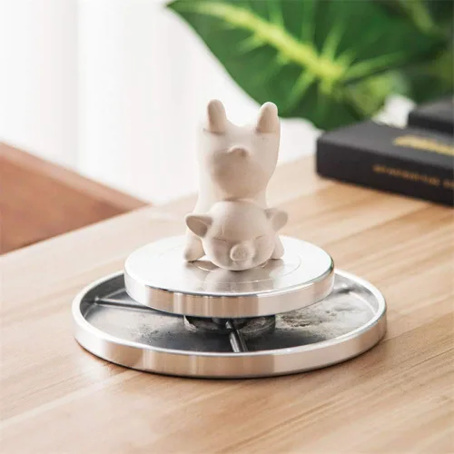 Miniatura 5 de Feqsky Plataforma giratoria de doble cara de 4.7 ''/5.9 '' para plataforma de escultura de arcilla cerámica rueda de cerámica herramientas