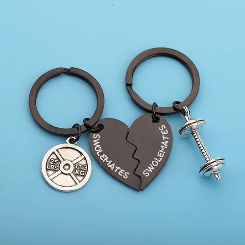 Miniatura 3 de Llavero de entrenamiento de joyería de fitness regalo de levantamiento de pesas llavero fitness parejas regalo amistad llavero