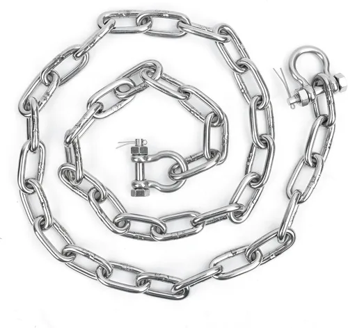 1/4" or 5/16 Chain for Boats, 316 Stainless Steel Boat Anchor Chain Kit, Marine Grade Anchor Lead Chain w/ 2 Pcs Anti-Off Double Shackle Link Ends