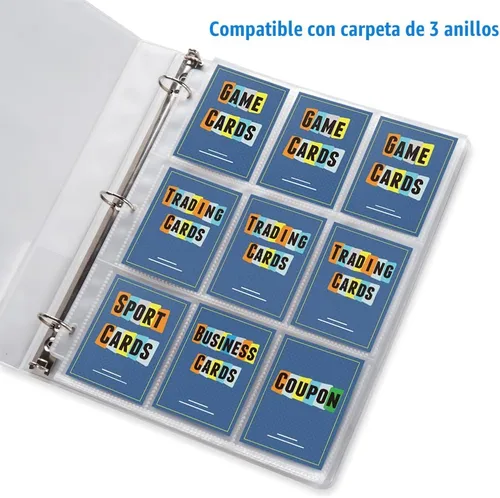 Miniatura 5 de 36 paquetes de 9 bolsillos protectores de página, fundas para tarjetas de intercambio de doble cara Sooez para carpeta de 3 anillas, soporte