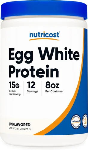 Nutricost Proteína de clara de huevo en polvo de 8 onzas (sin sabor), sin OMG, sin gluten