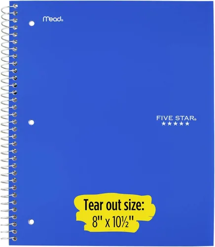 Miniatura 6 de Five Star Cuaderno de alambre, 1 materia, 100 unidades, regla ancha, azul rey (72023)