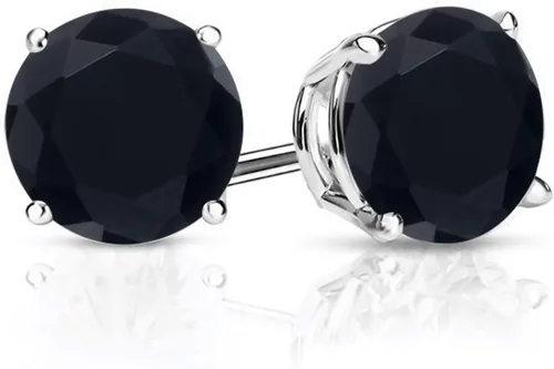 Miniatura 139 de Gem Stone King Aretes de plata de ley 925 con piedra natal redonda de 0.276 in para mujer