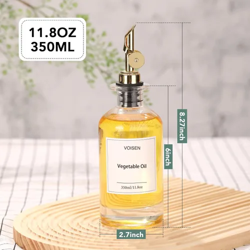 Miniatura 4 de VOISEN Botella dispensadora de aceite de oliva para cocina, juego de 6 botellas de aceite de vidrio, dispensador de jarabe de café, recipiente
