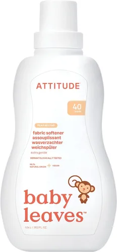 ATTITUDE Suavizante para telas de bebé, ingredientes a base de plantas y minerales, compatible con lavadoras de alta eficiencia (HE), productos para