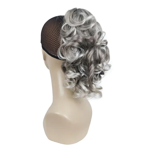 Miniatura 5 de Aimole Extensión de cola de caballo rizada con pinza de pelo medio largo de 12 pulgadas con clip (12TT26)