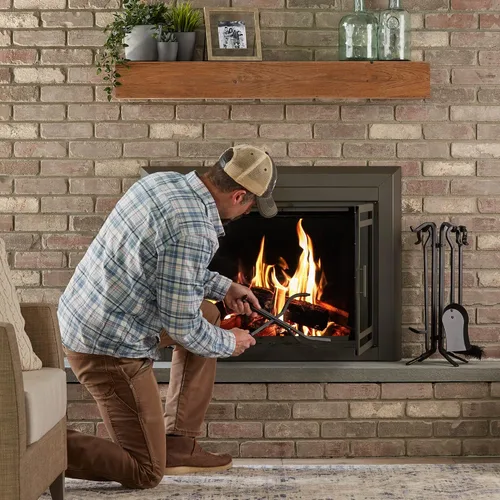 Miniatura 5 de UniFlame 5 piezas negro rústico mini chimenea herramientas conjunto (F-1126)