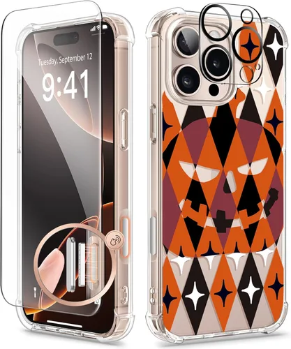Miniatura 96 de GVIEWIN - Funda floral para iPhone 14 de 6.1 pulgadas, protector de pantalla + protector de lente de cámara, no se amarillenta, a prueba de golpes