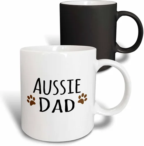Miniatura 10 de 3dRose Taza Aussie Dog Dad de 11 onzas, color negro