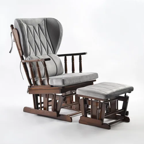 Juego de silla y otomana Comfort Deluxe Glider (Plata)
