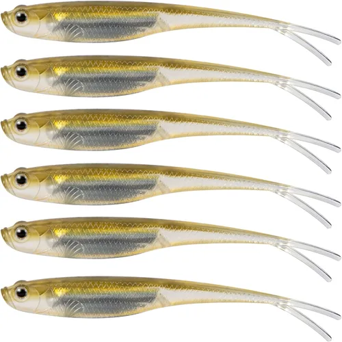 Miniatura 16 de Dr.Fish Señuelos de plástico suave, cebos de cola de horquilla suaves, cebos de natación suaves Jerk Shad de 3 a 4-3/4 pulgadas, cebos de pesca