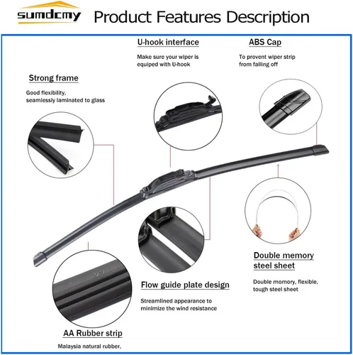 Miniatura 3 de Escobilla de limpiaparabrisas de 26"+18" de repuesto para Jeep Cherokee 2014-2020 Buick LaCrosse 2010-2017 Cadillac XTS 2013-2019 Honda Civic HR-V