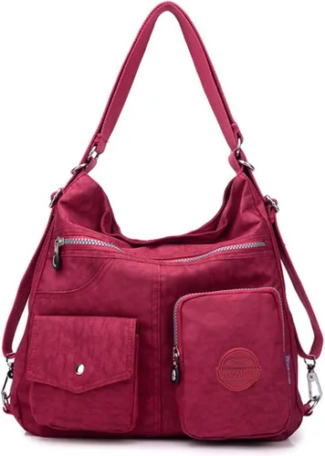 Bolso Hobo multiusos para mujer con RFID antirrobo, bolsa cruzada de nailon impermeable, bolsa de hombro, mochila convertible