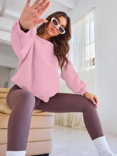Miniatura 43 de EFAN Sudaderas de gran tamaño con cuello redondo Y2K para mujer, sudaderas con capucha para otoño, moda 2025, ropa para adolescentes y niñas, lindo