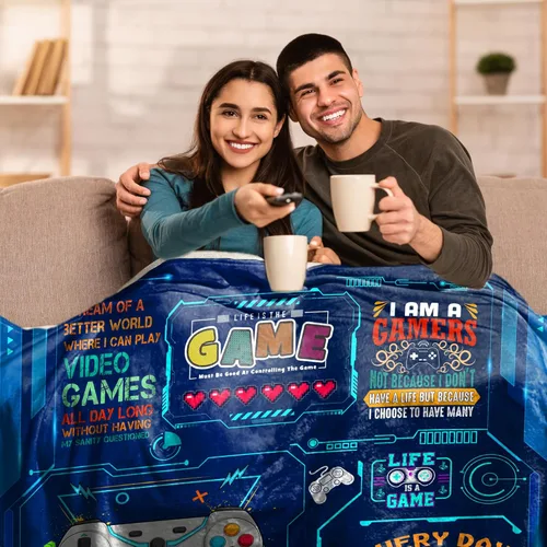 Miniatura 6 de Manta de juegos para niños y niñas - Manta suave de juego para decoración de habitación de jugadores