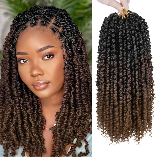 Miniatura 87 de Pelo de Passion Twist – 8 paquetes de 18 pulgadas Passion Twist Crochet para mujeres, cabello rizado pretrenzado Passion Twists extensiones de #2