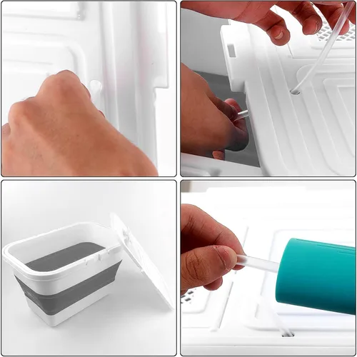 Miniatura 4 de Hikary Cubo de pesca de 13 litros con mini bomba de oxígeno, contenedor de transporte de peces, plegable, portátil, plegable, plegable, caja Gris