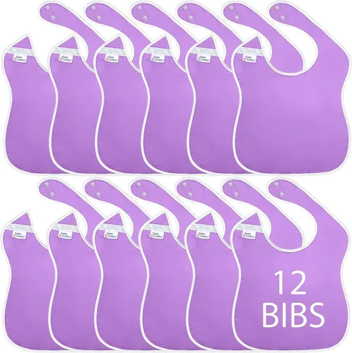 Miniatura 16 de Baberos grandes impermeables Colección Pastel - 4pk, 12pk, 48pk