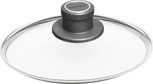 Miniatura 15 de Woll Vidrio templado con borde de acero inoxidable y perilla ventilada tapa redonda, 8 pulgadas, transparente
