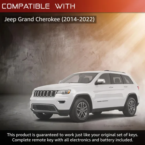 Miniatura 4 de StandardAutoPart Llavero inteligente de repuesto sin llave compatible con Jeep Grand Cherokee 2014 2015 2016 2017 2018 2019 2020 2021 2022