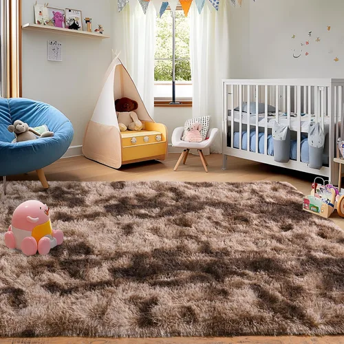 Miniatura 220 de Alfombras de área de 8x10 para sala de estar, alfombra shaggy grande ultra suave y esponjosa para dormitorio, alfombras de felpa mullida Blanco crema