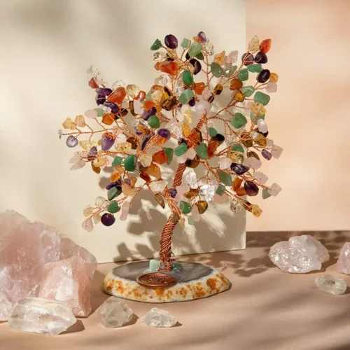 Miniatura 2 de KARMA AND LUCK, Invigorate Feng Shui Árbol de la Vida Decoración del Hogar con piedras preciosas reales, envuelto a mano con alambre de cobre sobre