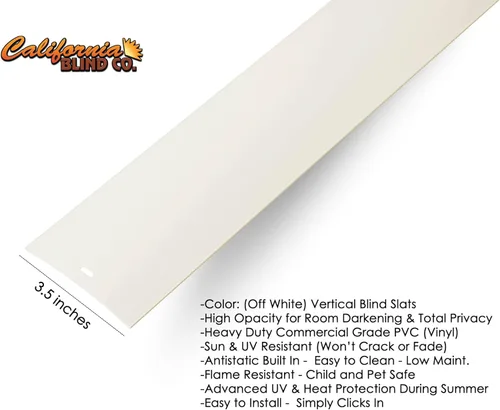 Miniatura 3 de Láminas de repuesto para persianas verticales, PVC resistente y curvadas (blanco hueso), elige