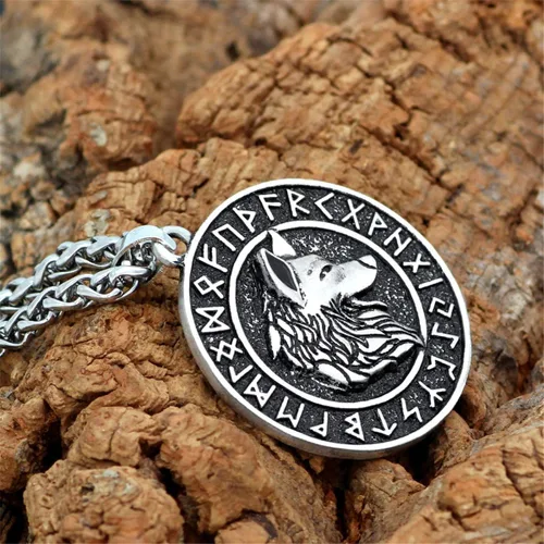 Miniatura 3 de Leprato Collar vikingo nórdico, amuleto de runa vikinga nórdica, dije de amuleto vikingo, regalo de joyería para hombres y mujeres