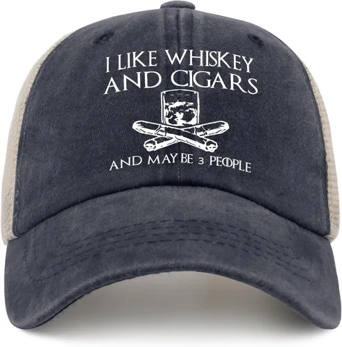Miniatura 66 de Philysonic Funny Hat I Like Whisky and Cigars and Maybe 3 People Sombreros para Hombres Gorras de Béisbol Gorras Ajustables