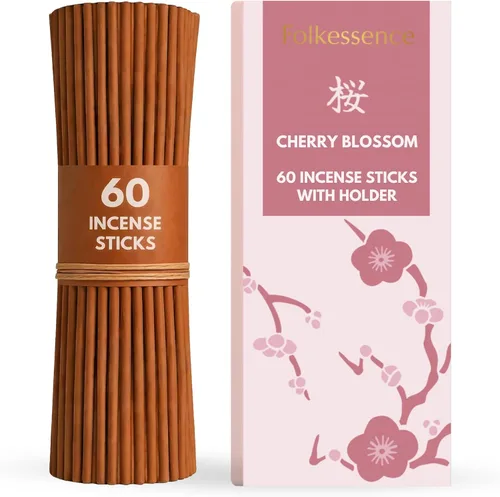 Miniatura 15 de Folkulture Varillas de incienso japoneses Paquete de 60 inciensos de madera de aloe premium Sin carbón, sin humo negro Aroma amaderado