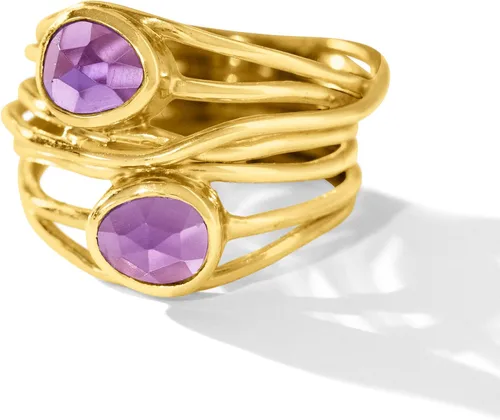 Miniatura 4 de Ross-Simons Anillo de carretera con piedras preciosas en oro de 18 quilates sobre plata esterlina