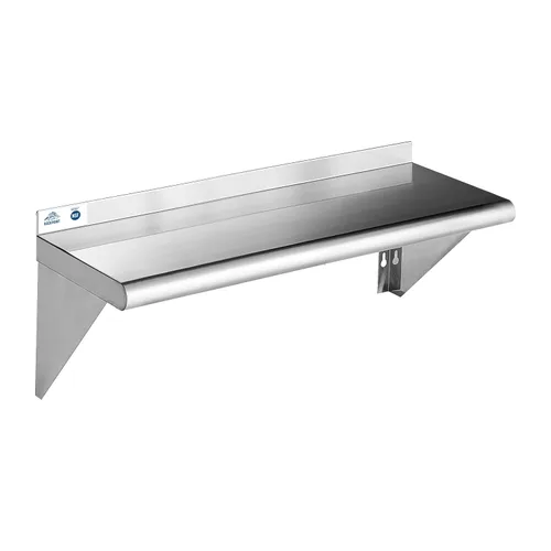 Miniatura 9 de ROCKPOINT Estante de acero inoxidable de 12 x 24 pulgadas, 250 libras, estantes comerciales de metal NSF para montaje en pared, estantería flotante