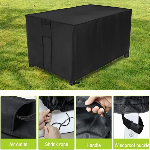 Miniatura 3 de Cubierta rectangular para fogata, impermeable, para mesa de fuego de gas propano al aire libre, 28 pulgadas de largo x 28 pulgadas de ancho x 24