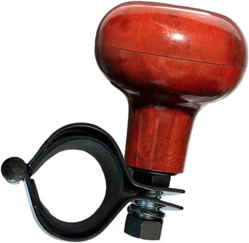 ZONETECH Woodgrain - Rueda giratoria para volante, ajuste universal, calidad premium, asistencia de conducción con mango eléctrico (un paquete)
