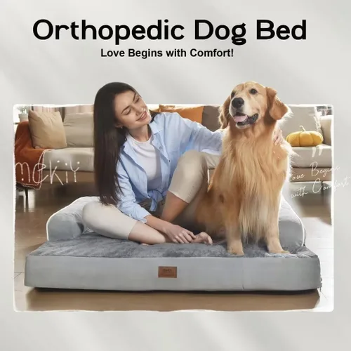 Miniatura 7 de Cama ortopédica impermeable para perros pequeños, cama para perros de tamaño mediano, cómoda cama para mascotas y gatos con lados, funda extraíble