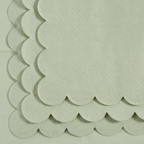 Miniatura 7 de 100 paquete de servilletas de cóctel de 2 capas con borde festoneado, servilletas de postre plegadas de 5 x 5 pulgadas, servilletas desechables
