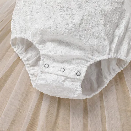 Miniatura 55 de Traje de bebé niña primer cumpleaños traje de encaje tul mameluco princesa tutú vestido de un año cumpleaños pastel Smash fotografía ropa