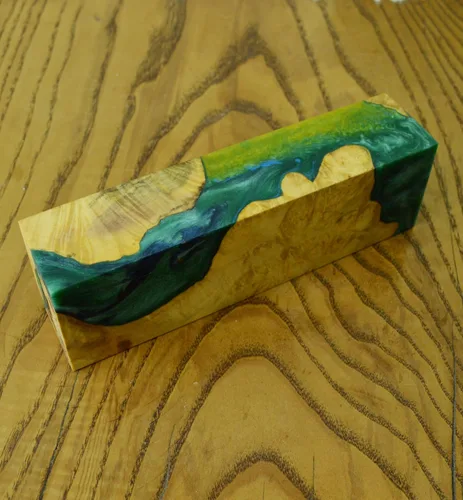 Miniatura 7 de Cuchillos estabilizados de madera de madera BURL que giran los cuchillos de hoja en blanco (#389)