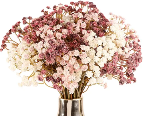 Miniatura 13 de N&T NIETING - Ramo de 10 flores artificiales de aliento de bebé, gypsophila falsa, toque real, arreglo de flores artificiales para bodas, fiestas