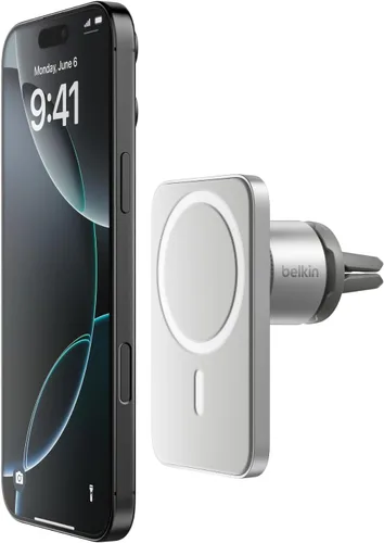 Belkin MagSafe Vent Mount Pro - Soporte de teléfono compatible con MagSafe para automóvil - Soporte magnético inalámbrico para teléfono para iPhone