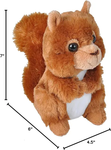 Miniatura 2 de Wild Republic - Peluche de ardilla roja, regalos para niños, colección Hug’Ems, 7 pulgadas