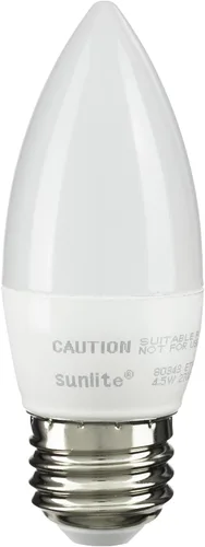 Miniatura 4 de Sunlite Bombilla LED B13 Torpedo decorativa, 7 vatios (60 W = ), 500 lúmenes, 120 voltios, regulable, base E26, certificación ETL, torpedo