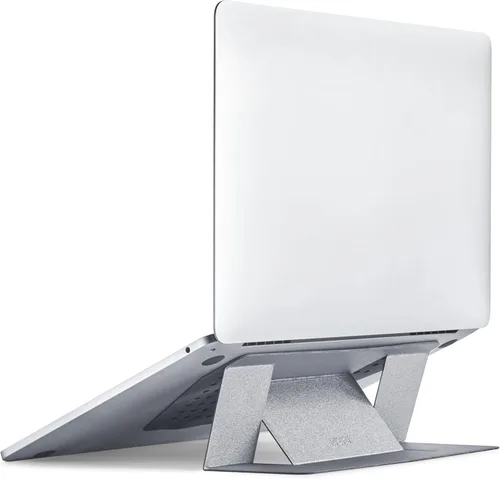 Miniatura 15 de MOFT Soporte para computadora portátil para escritorio, soporte adhesivo para computadora MacBook con 2 ángulos de visión ajustables, elevador Negro