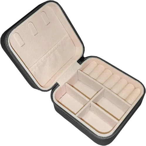 Miniatura 5 de Joyero pequeño de viaje, mini joyero portátil de cuero, organizador de anillos, estuche organizador de anillos, cajas de regalo para niñas