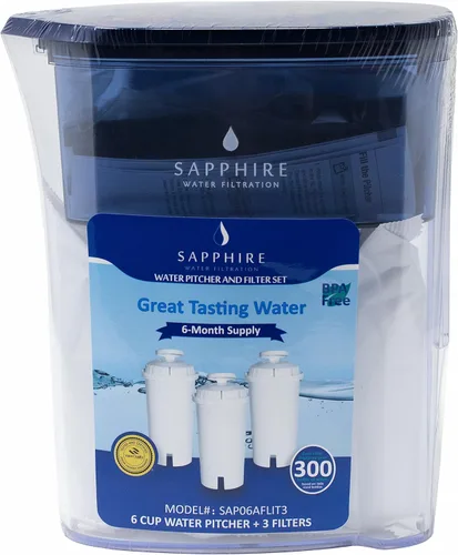 Miniatura 6 de Sapphire Jarra de agua con 3 filtros, transparente/azul