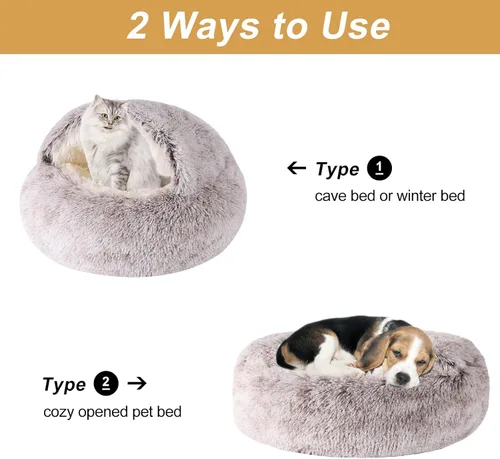 Miniatura 2 de Camas para perros pequeños, cama tipo cueva para gatos, cama lavable para gatos, cama acogedora para mascotas para perros o gatos, cama
